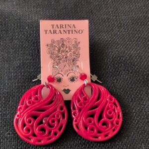 Tarina Tarantino Red Swirl Earrings